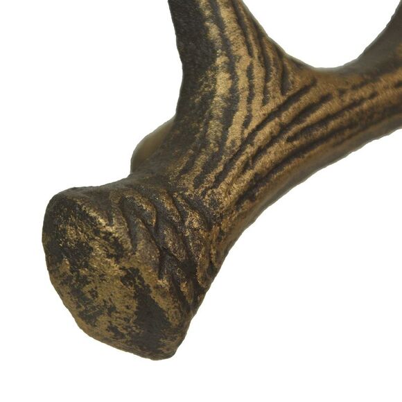 Antique Bronze Cast Iron Rustic Deer Antler Drawer Pull Cabinet Handle Set of 6 - Picture 8 of 9